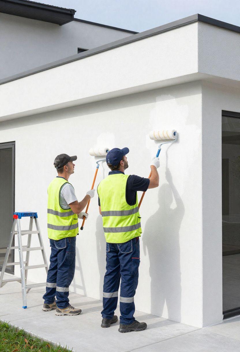 Exterior facade painting by our trained team